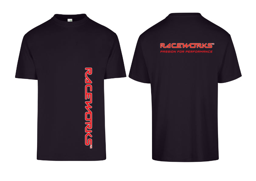 RACEWORKS BLACK T-SHIRT SHORT SLEEVE